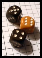 Dice : Dice - 6D Pipped - Brown with White Pips Set of Three - Ebay Jan 2012